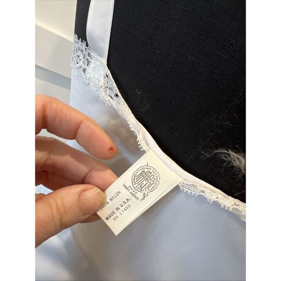 NWT Vntg 1960s Full Slip Aristocraft 34 Lac Bust Nightgown, Lingerie Adj. Strap - Picture 9 of 9